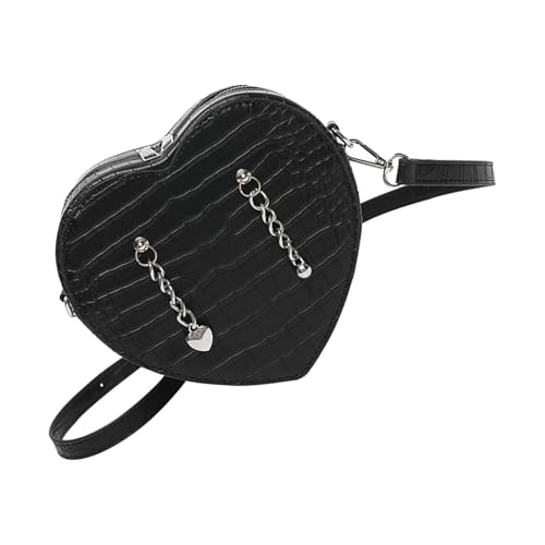 Zkydhbd Stylish Heart Designs PU Crossbody Bag Mit Kette Quasten Dekoration Umhängetaschen Satchel Geldbörse Für Mode Frauen Kompakt Tägliche Verwendung Tasche von Zkydhbd