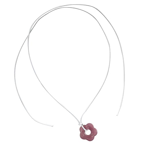 Zkydhbd Süße Anhänger Halskette Hohlige Frauen Halskette Elegantes Wachsfaden Choker SKAVILE Ketten Schmuck Schmuck Acryl Halskette Hohl Aus Blumenhalle Halskette von Zkydhbd