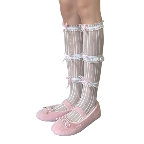 Zkydhbd Süße Socken Knie Hohe Socken Modestrümpfe Mit Mittlerer Röhre Elastizität Legwear Nylon Textur Für Mode Enthusiasten Kalb Länge Strümpfe von Zkydhbd