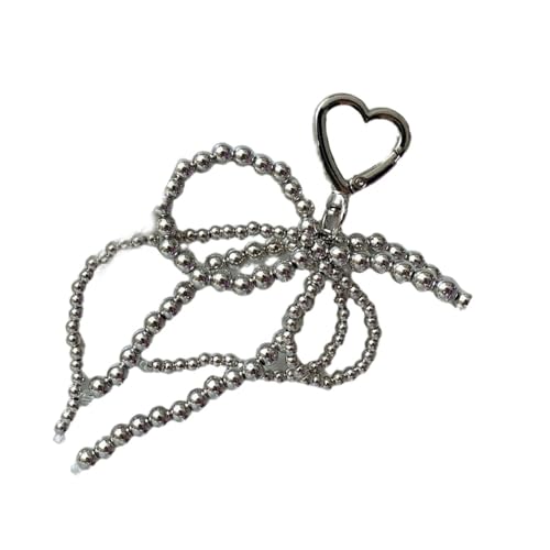 Zkydhbd Süßer Perlen Bowknot Herz Keychain Anhänger Mode Schöne Hänge Orament Keyring Rucksack Dekoration Charm Schmucktasche Handtasche Anhänger Schlüsselbund Charme von Zkydhbd