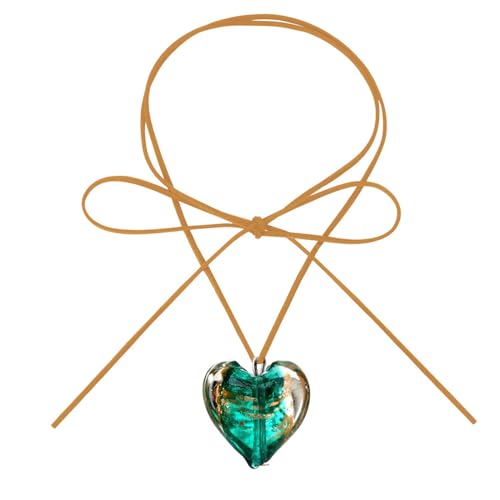 Zkydhbd Süßer Und Cooler Juwelierroman Einfacher Liebe Anhänger Pendant Alleinstellbarer Schlüsselbeutel Kette Verstellbares Farbseil Kalte Halskette Herzkette Für Mädchen von Zkydhbd