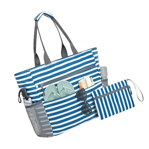 Zkydhbd Tragbarer Strand Carryall Mit Sandsicherem Abschnitt Und Mit Einer Starken Polyester Geräumigen Handtasche Für Schwimmbad Verwenden Verwenden Sie Familiengröße Strandtasche von Zkydhbd