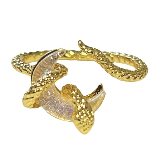 Zkydhbd Trendige Offene Ringe Mit Schlangenwrap Und Mond. von Zkydhbd