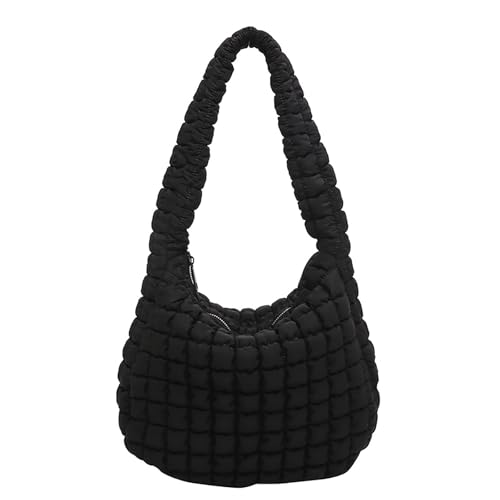 Zkydhbd Trendy Cotton Gepolsterte Umhängetasche Mit Bequemer Riemenhandtasche Puffer Unterarmtaschen Zum Täglichen Gebrauch Und Reisen Baumwollpuffer Handtasche von Zkydhbd