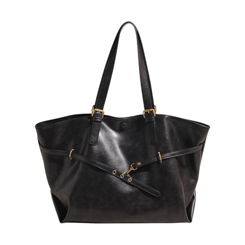 Zkydhbd Übergroße Achselbeutelbeutel Trendy Umhängetaschen Mode Handtasche Bequemer Riemen Lässig Professionelle Outfits Großer Kapazität Retro Umhängetasche von Zkydhbd