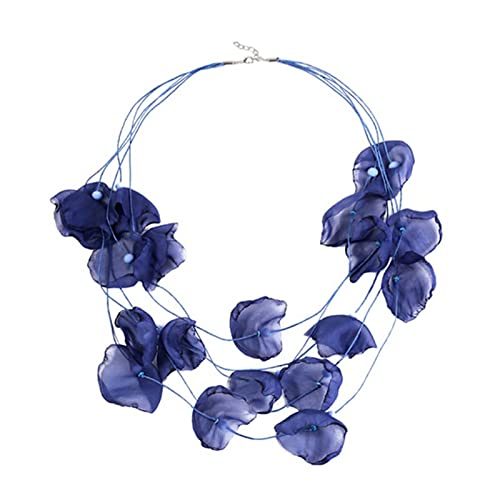 Zkydhbd Übertriebene Temperament Halskette Mehrschichtspitzen Gaze Kunst Blütenblatt Halskette Für Frauen Stoff Stück Choker Multilayer Für Frauen von Zkydhbd