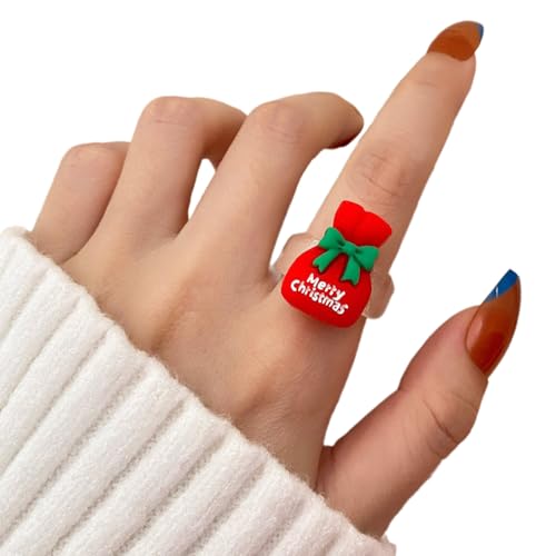 Zkydhbd Unanpassbare Ringe Weihnachten Cartoon Rings School Event Schmuck Perfekt Für Kinder Und Teenager Die Urlaubsbehörde Für Urlaubsschmuck Lieben von Zkydhbd