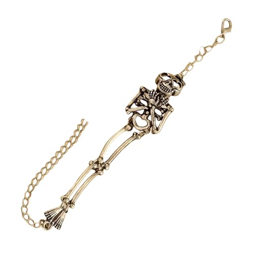 Zkydhbd Unisex Antique Schädel Armband Verstellbares Schädelarmband Vielseitiges Mode Armband Für Freizeit Und Veranstaltungskleidung Punkschmuck von Zkydhbd