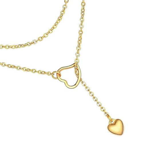 Zkydhbd Verstellbare Langkettige Halskette Einzigartiger Herzanhänger Mit Verstellbarer Länge Stylish Clavicilic Chain Drop Heart von Zkydhbd