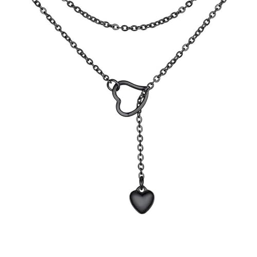 Zkydhbd Verstellbare Langkettige Halskette Einzigartiger Herzanhänger Mit Verstellbarer Länge Stylish Clavicilic Chain Drop Heart von Zkydhbd