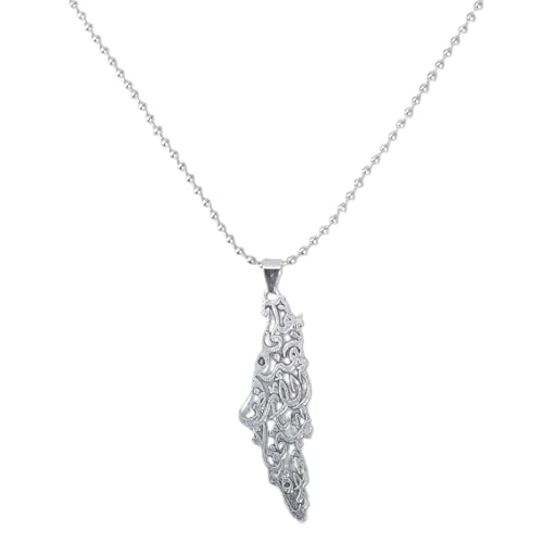 Zkydhbd Verstellbare Metall Halskette Hohl Aus Libanon Karte Anhänger Heckchain Bequeme Tragen Accessoire Stylish Geschenk Für Freund Unisex Mode Halskette von Zkydhbd