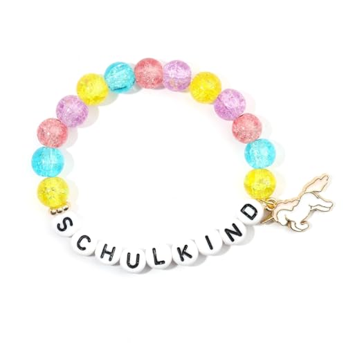 Zkydhbd Verstellbares Charmearmband Mit Brief Perlen Charme Perlen Armreif Acrylschmuck Geschenk Für Lässige Tägliche Tägliche Bunte Brief Perlenschmuck Für Teenager von Zkydhbd