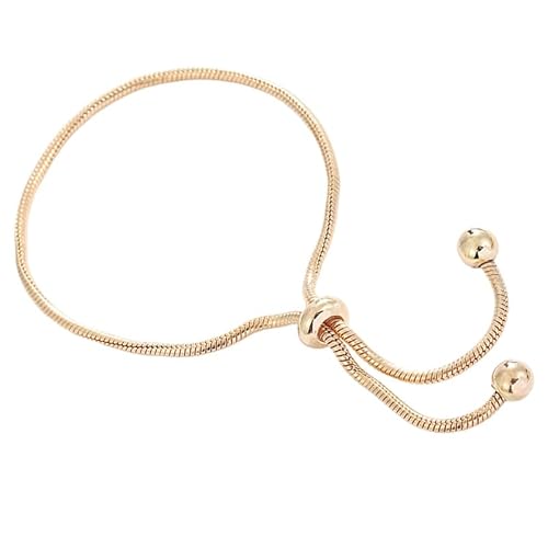 Zkydhbd Vielseitiges Schieber Verschluss Kupferarmband Schlange Knochenkettenkette Leichtes Perlendesign Nicht Empfindlicher Schmuck All Day Wear Copper Slide Armband von Zkydhbd