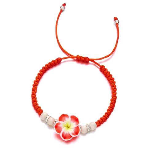 Zkydhbd Weicher Ton Gewebtes Armband Mit Farbenfrohen Blumen Charme Handgefertigt Geflochten von Zkydhbd