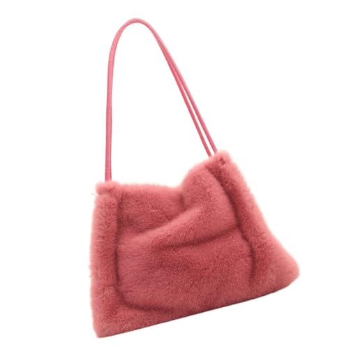 Zkydhbd Winter Casual Pelry Eimer Umhängetasche Weiche Plüsch Unterarm Satchel Fuzzy Große Kapazität Handtasche Geldbörse Für Frauen Alltagspendlertasche von Zkydhbd