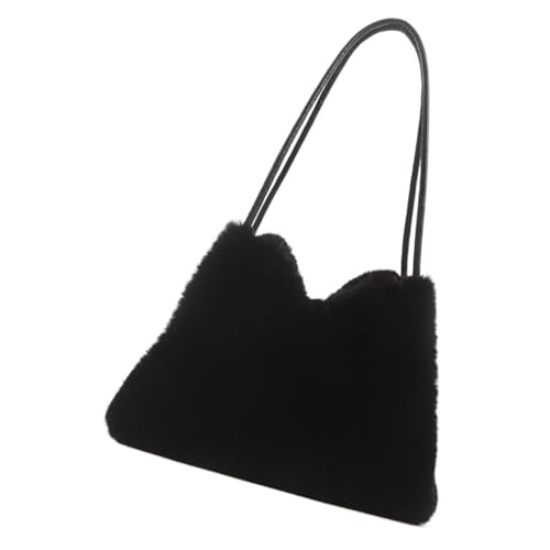 Zkydhbd Winter Casual Pelry Eimer Umhängetasche Weiche Plüsch Unterarm Satchel Fuzzy Große Kapazität Handtasche Geldbörse Für Frauen Alltagspendlertasche von Zkydhbd