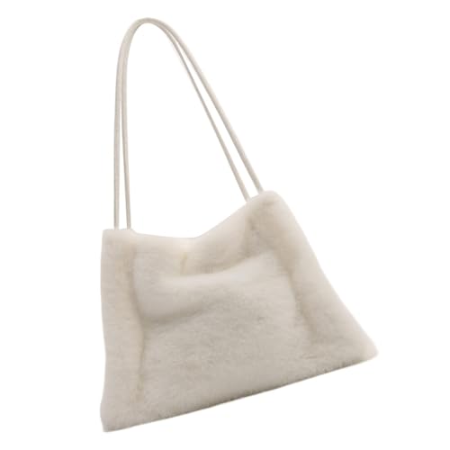 Zkydhbd Winter Casual Pelry Eimer Umhängetasche Weiche Plüsch Unterarm Satchel Fuzzy Große Kapazität Handtasche Geldbörse Für Frauen Alltagspendlertasche von Zkydhbd