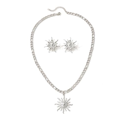 Zkydhbd Zarte Sonnenkette Und Ohrring Set Multifauntal Fashion Accessoires Drop Ohrringe Geeignet Für Alltägliche Eleganzen Alltag von Zkydhbd