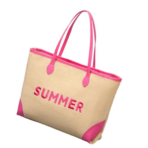 Zkydhbd Zeitgenössische Frauensticker Strandtasche Gewebt Schulter Großer Kapazität Reisehandtasche Für Urlaub Und Urlaub Besticktes Strand von Zkydhbd