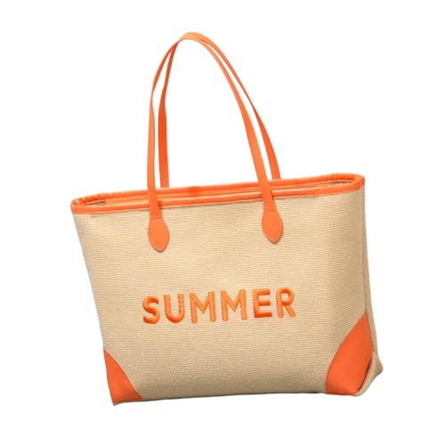 Zkydhbd Zeitgenössische Frauensticker Strandtasche Gewebt Schulter Großer Kapazität Reisehandtasche Für Urlaub Und Urlaub Besticktes Strand von Zkydhbd