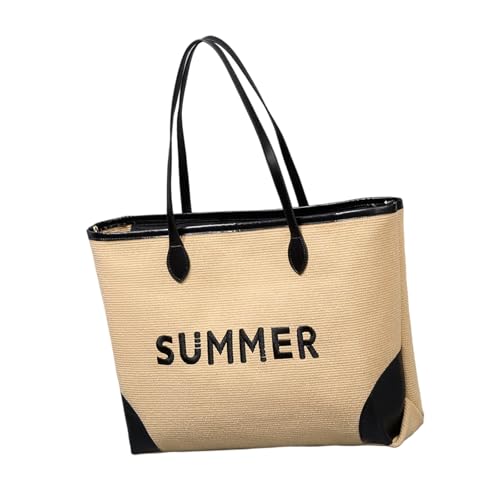 Zkydhbd Zeitgenössische Frauensticker Strandtasche Gewebt Schulter Großer Kapazität Reisehandtasche Für Urlaub Und Urlaub Besticktes Strand von Zkydhbd