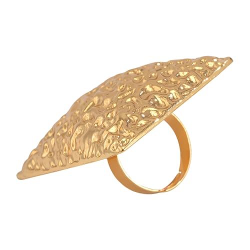 Zkydhbd Zeitgenössische Hämmerung Metal Statement Ringe Verstellbares Offenes Band Einzigartige Strukturierte Leichtmetallschmuck Für Alltägliche Kleidung Trendy Geschenk Für Ihren Schmuck von Zkydhbd