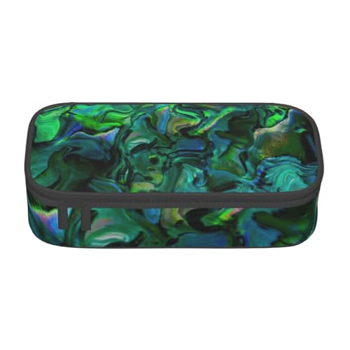 Zkyfll Abalone-Perlmutt-Druck, großes Fassungsvermögen, Federmäppchen, Organizer, tragbare Tasche, Make-up-Tasche, Kosmetiktasche von Zkyfll