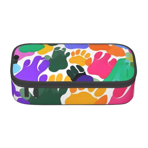 Zkyfll Federmäppchen, große Kapazität, Hundepfoten-Muster, tragbar, Make-up-Tasche, Kosmetiktasche Zkyfll Federmäppchen, große Kapazität, Hundepfoten-Muster, tragbar, Make-up-Tasche, Kosmetiktasche von Zkyfll