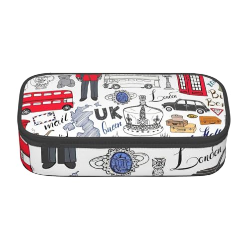 Zkyfll Federmäppchen mit Aufschrift "I Love London", großes Fassungsvermögen, tragbar, Make-up-Tasche, Kosmetiktasche Zkyfll Federmäppchen mit Aufschrift "I Love London", großes Fassungsvermögen, tragbar, Make-up-Tasche, Kosmetiktasche von Zkyfll