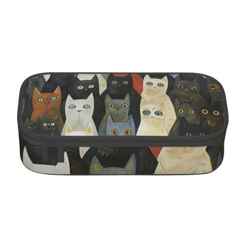 Zkyfll Federmäppchen mit Katzenmotiv, großes Fassungsvermögen, tragbar, Make-up-Tasche, Kosmetiktasche Zkyfll Federmäppchen mit Katzenmotiv, großes Fassungsvermögen, tragbar, Make-up-Tasche, Kosmetiktasche von Zkyfll