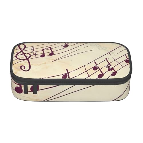 Zkyfll Federmäppchen mit Musiknoten-Blumendruck, großes Fassungsvermögen, tragbar, Make-up-Tasche, Kosmetiktasche Zkyfll Federmäppchen mit Musiknoten-Blumendruck, großes Fassungsvermögen, tragbar, Make-up-Tasche, Kosmetiktasche von Zkyfll