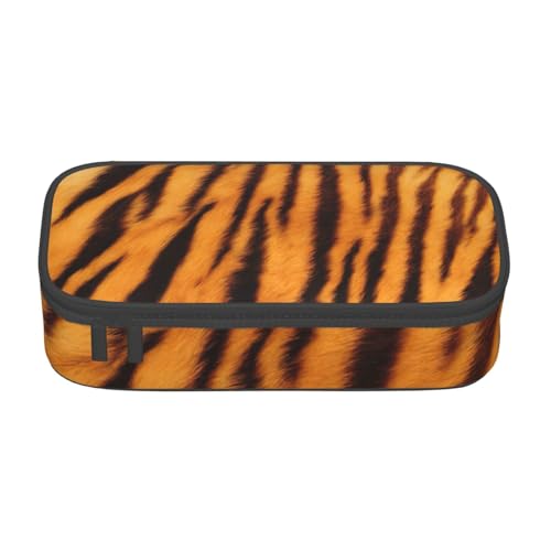 Zkyfll Federmäppchen mit Tiger-Streifenmuster, großes Fassungsvermögen, Organizer, tragbare Tasche, Make-up-Tasche, Kosmetiktasche von Zkyfll