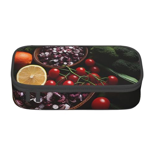 Zkyfll Frische Obst Vielfalt 1 Druck große Kapazität Mäppchen Etui Organizer Tragbare Tasche Kulturbeutel Kosmetiktasche von Zkyfll