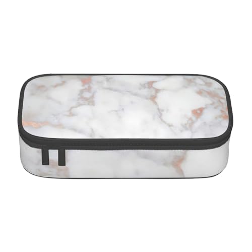Zkyfll Großes Fassungsvermögen, tragbarer Organizer mit weißem Marmor und Roségold von Zkyfll