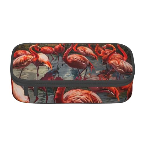 Zkyfll Tragbares Federmäppchen mit großem Fassungsvermögen, Flamingo-Muster, Make-up-Tasche, Kosmetiktasche Zkyfll Tragbares Federmäppchen mit großem Fassungsvermögen, Flamingo-Muster, Make-up-Tasche, Kosmetiktasche von Zkyfll