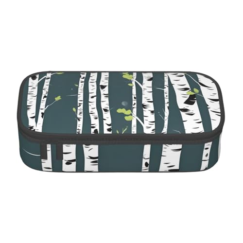 Zkyfll Tragbares Federmäppchen mit großem Fassungsvermögen, Motiv: Birkenbaum von Zkyfll