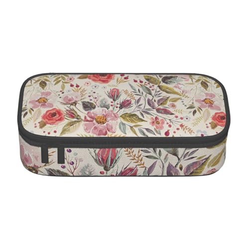 Zkyfll Tragbares Federmäppchen mit großem Fassungsvermögen, mit Blumenblatt-Muster von Zkyfll