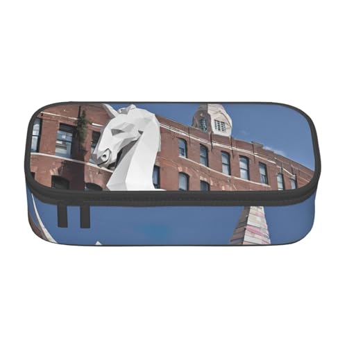 Zkyfll Unicorn Building04 Federmäppchen, großes Fassungsvermögen, tragbar, für Make-up, Kosmetik von Zkyfll