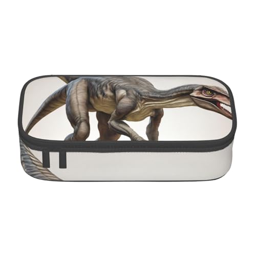 Zkyfll Velociraptor Federmäppchen mit Dinosaurier-Motiv, großes Fassungsvermögen, Organizer, tragbare Tasche, Make-up-Tasche, Kosmetiktasche von Zkyfll