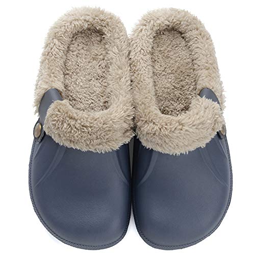 Zkyo Clogs Damen Herren Winter Warme Gefüttert Hausschuhe Leicht Rutschfeste Home Slipper Blau Größe 40-41 (CN 40-41) von Zkyo