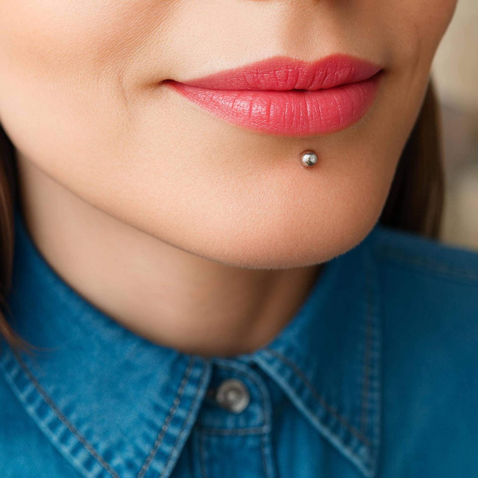 3Er Set Gefälschte Augenbraue Fake Lippe Labret Ohrstecker Kugeln Kleben Nicht-Piercing Körperschmuck Haut Piercing Silber Farbe von ZlataJewels