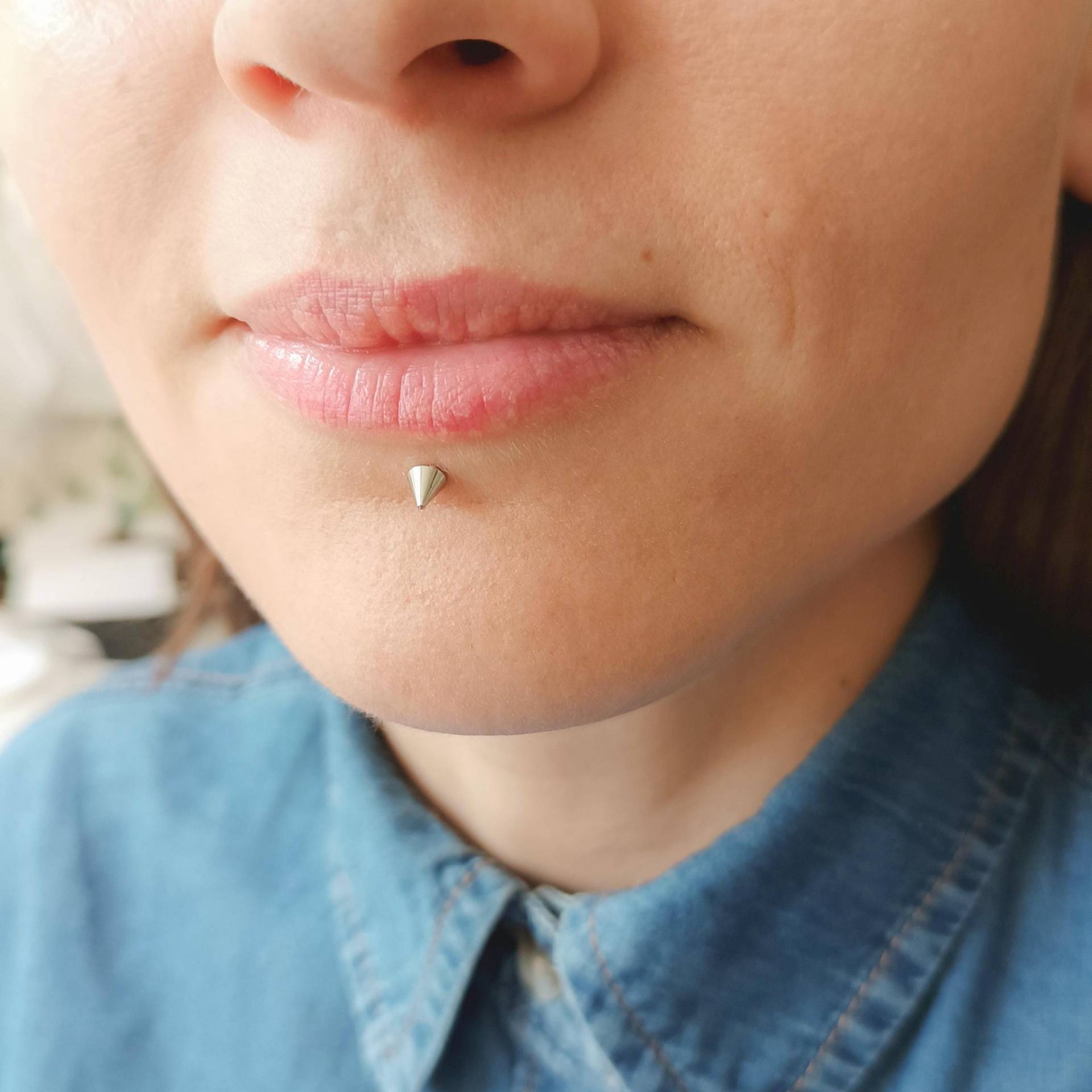Set Von 3 Stick On Con Spike Ohrstecker Lippen Labret Augenbraue Nicht-Piercing Körperschmuck Fake Haut Piercing Silber Farbe von ZlataJewels
