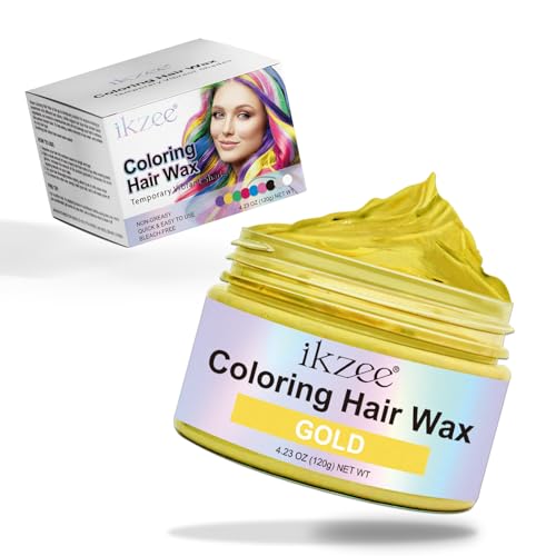 Haarfarbe Gold Temporäre,Unisex Haarfärbemittel Wachs,Natürliches Buntes Haarwachs,Dauerhafte Pflege-Haarfarbe für Party, Cosplay & Halloween Haarfarbe Gold Temporäre,Unisex Haarfärbemittel Wachs,Natürliches Buntes Haarwachs,Dauerhafte Pflege-Haarfarbe für Party, Cosplay & Halloween von Zllkopy