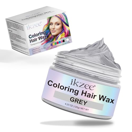 Haarfarbe Grau Temporäre,Unisex Haarfärbemittel Wachs,Natürliches Buntes Haarwachs,Dauerhafte Pflege-Haarfarbe für Party, Cosplay & Halloween von Zllkopy