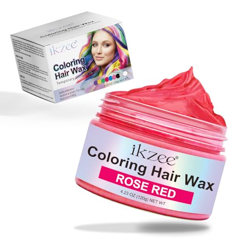 Haarfarbe Rot Temporäre,Unisex Haarfärbemittel Wachs,Natürliches Buntes Haarwachs,Dauerhafte Pflege-Haarfarbe für Party, Cosplay & Halloween von Zllkopy