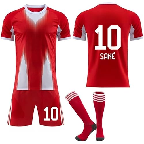 2025-2026 Football Jerseys 6 Kimmich 9 Kane 10 Sane 25 Müller 42 Musiala Men's Sports Training Soccer Footy Kit Outfit, Children Boy Football Training T-Shirts Shorts and Socks (Red #10, Kid 24) von Zlongbow