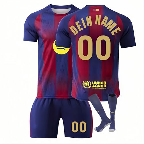 Zlongbow barcelona Custom Jersey T-Shirt Shorts 2-Piece Set，Boys' Football Training Shirts Any Name Number Team Logo – Football Jerseys for Adults and Kids von Zlongbow