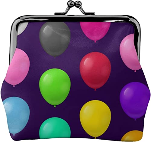 3D Bunte Luftballons Damen Leder Münzgeldbörse Kleine Kleingeldtasche mit Kiss-Lock-Verschluss Schnalle Geldbörse für Mädchen Geschenk, Siehe Abbildung, Einheitsgröße, Taschen-Organizer von Zltegako