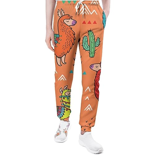 Alpaka Lama Kaktus Herren Jogger Sweatpants Cinch-Hose Sweatpants für Männer Trendige Loungehose mit Taschen, Stil:, L von Zltegako