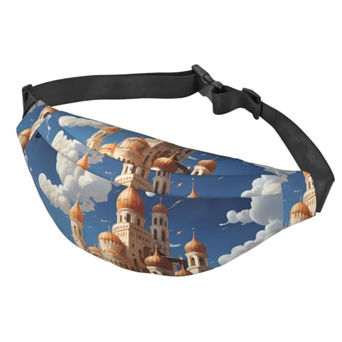 Anime Castle Sky Crossbody Hüfttasche Multifunktionale Große Hüfttasche für Damen und Herren Outdoor Sport Reisen Modisch und Tragbar, Siehe Abbildung, Einheitsgröße, Wanderrucksack von Zltegako